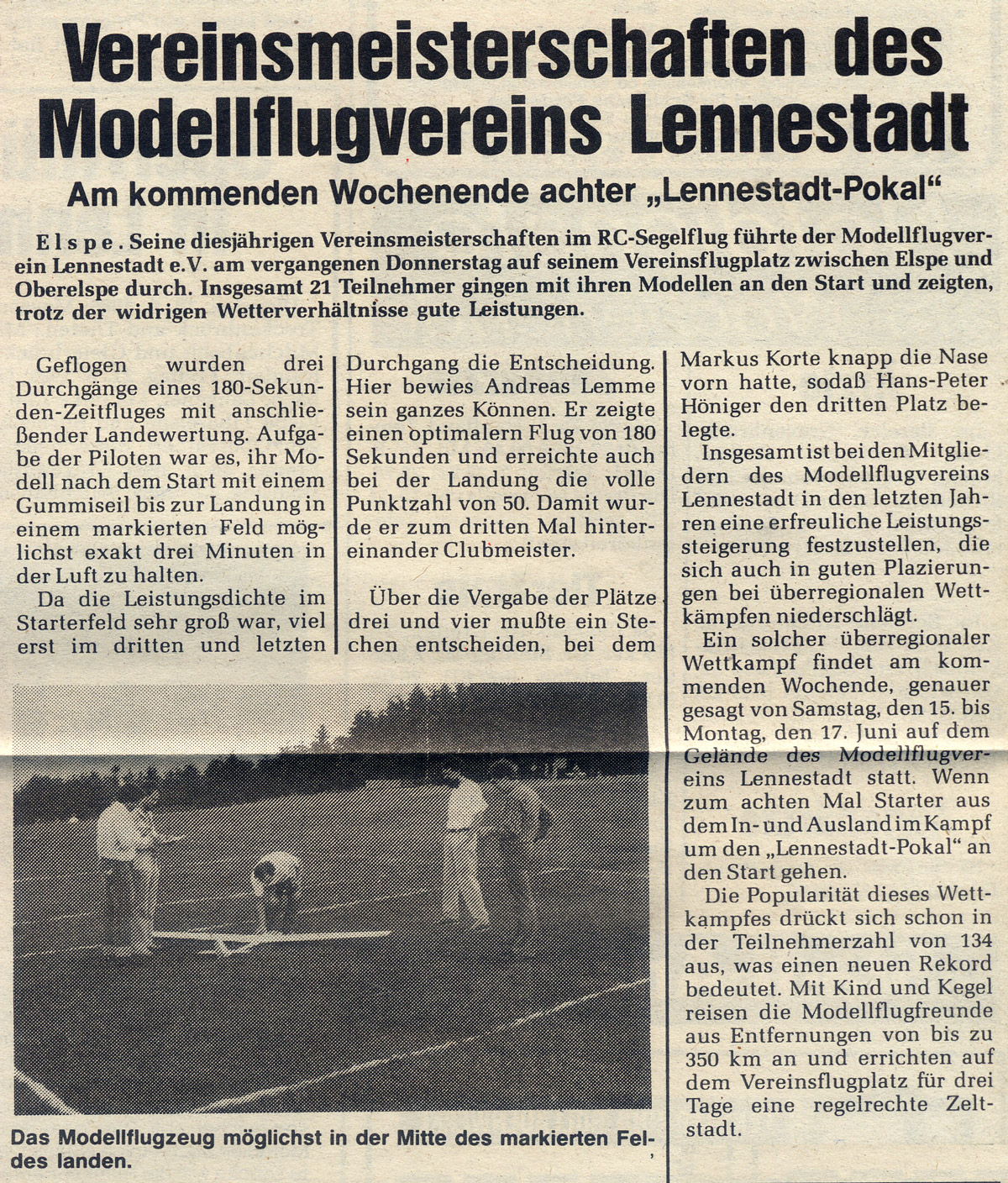 1985 Vereinsmeisterschaft